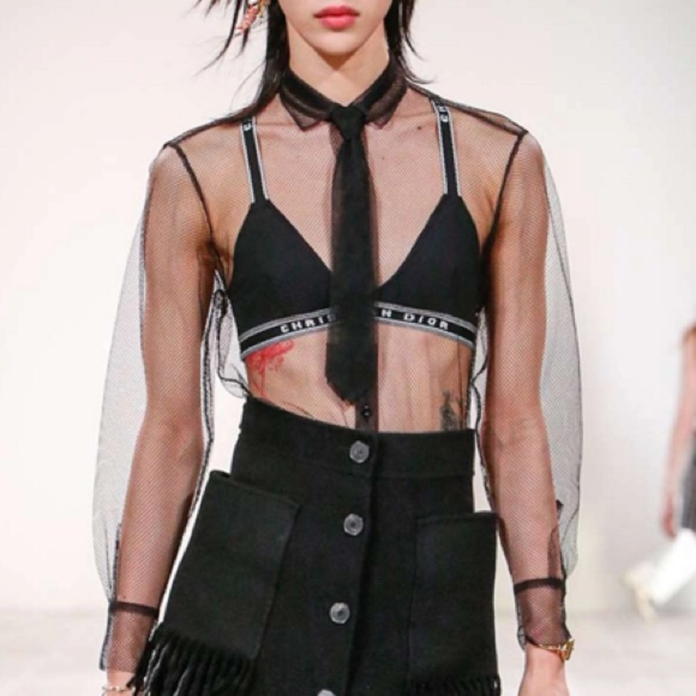 Dior NWT women fishnet tie